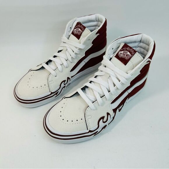 NEW Vans Sk8 Hi Flame White Tawny Port size 7.5 - Picture 12 of 13